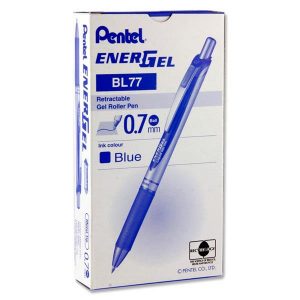 Pentel Energel BL77 0.7mm Retractable Gel Pen - Blue (Box of 12)