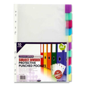 Premier Subject Divider Punched Pockets - 10 Part