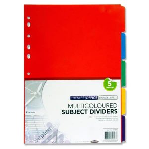 A4 230gsm File Dividers - 5 Part