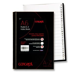 Concept A6 192pg A-Z Index Book