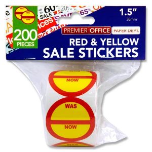 1.5in Red and Yellow Sale Stickers (Roll of 200)