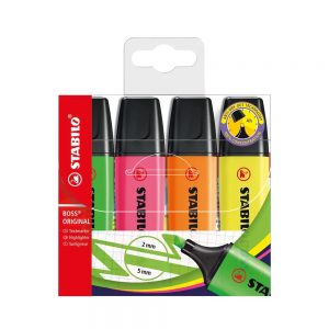 Stabilo Boss Original Assorted Highlighters (Pack of 4)