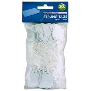 Strung Tags 18x29mm Pkt 200