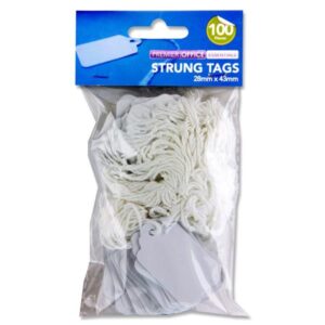 Strung Tags 28x43mm Pkt.100