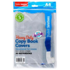Pack of 5 Heavy Duty A4+ Clear Slip on Book Covering (For A4 Exercise Book)
