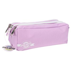 Premto Pastel Triple Pocket Pencil Case Lilac