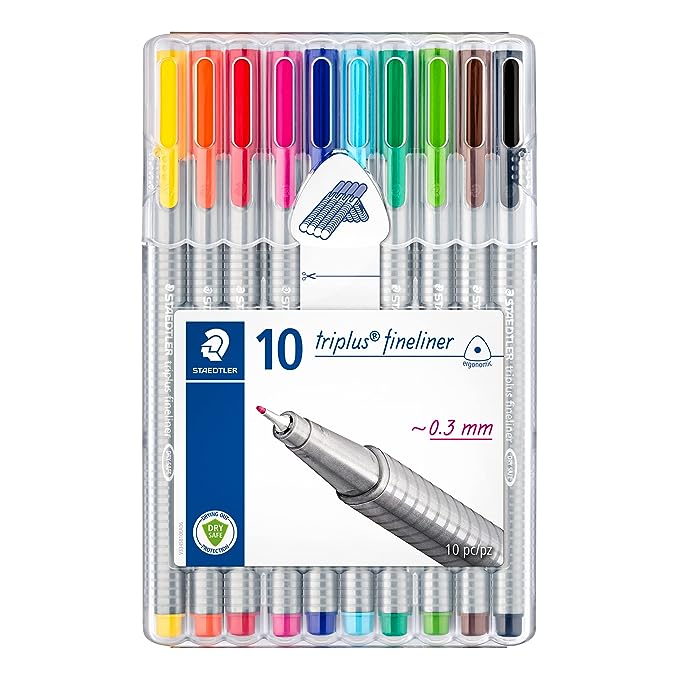 STAEDTLER Triplus Fineliner Superfine Pens Pack Of 10