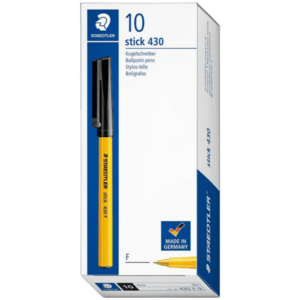 STAEDTLER Medium Stick 430 Black 10 Pack