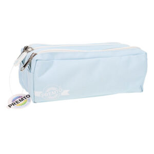 Premto Pastel Triple Pocket Pencil Case Cornflower Blue