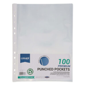 Concept A4 Premium punched pockets Pack of 100