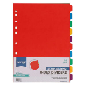 A4 Extra Strong Cardboard 10Tab File Dividers
