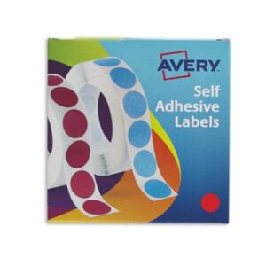 Avery Labels in Dispenser on Roll Round Diam.19mm Red Ref 24-506 [1120 Labels]